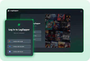 LagZapper sign-in screen for starting smart route optimization