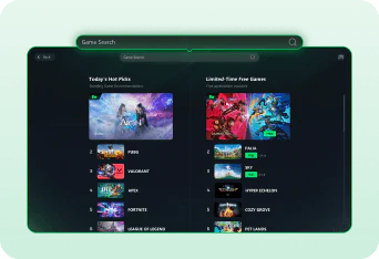 LagZapper game search interface for finding supported PC game