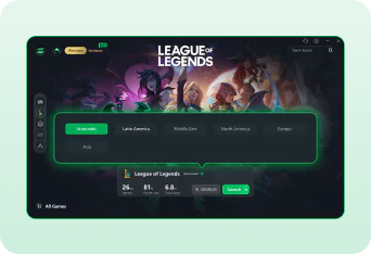 LagZapper boost screen showing server selection to lower ping and reduce lag