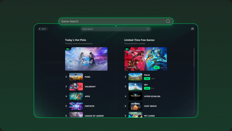 LagZapper game library with the game search bar highlighted