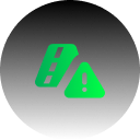 Warning symbol on a network path