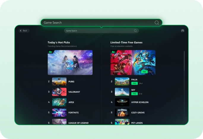 LagZapper game library and search bar